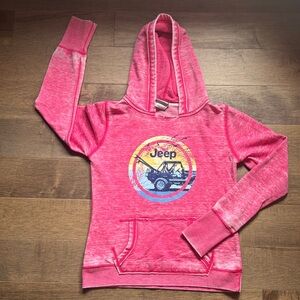 Jeep Hoodie in Bright Pink with Graphic